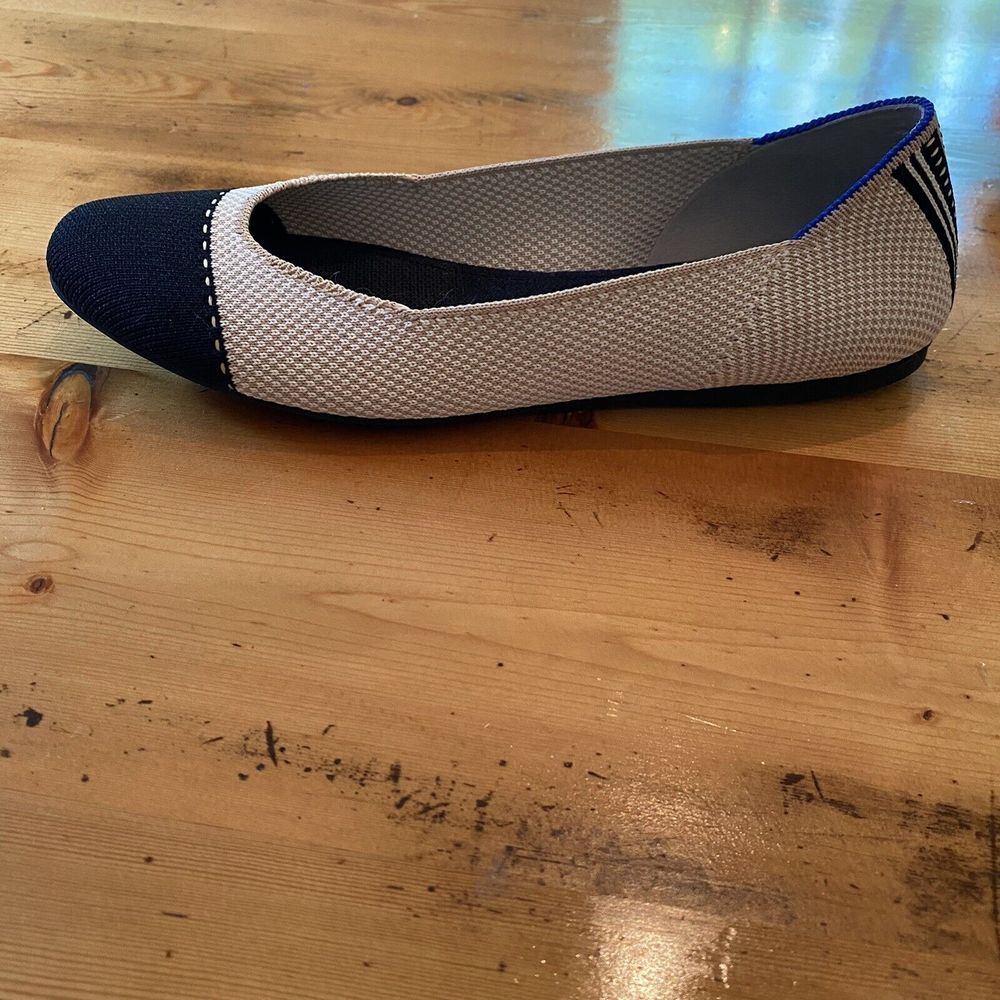Rothy's THE SQUARE TUXEDO TWO TONE WOMEN'S FLATS Size 8 No Box - Picture 6 of 11